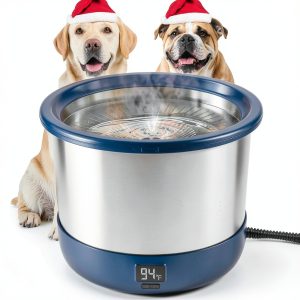 Twinsing Heated Pet Bowl Stainless Steel Outdoor Water Bowl-0