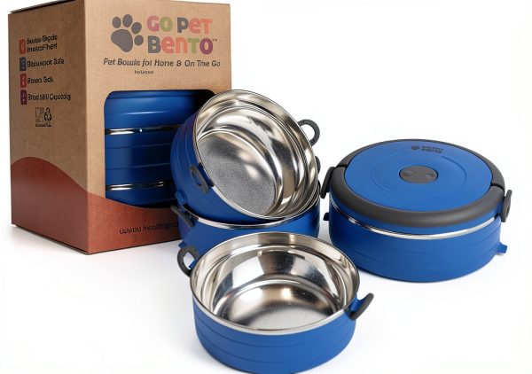 Healthy Human Stainless Steel Portable Dog Bowls Travel Set-0