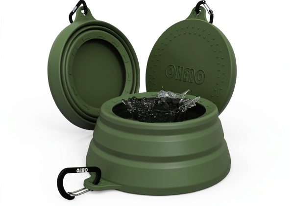 OHMO Collapsible Dog Travel Bowl Foldable Silicone Pet-0