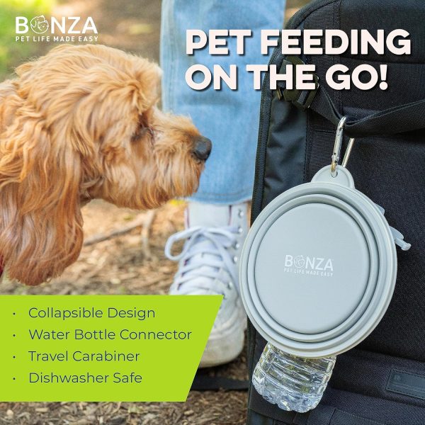 Bonza Collapsible Dog Water Bowl BPA Free Travel-1