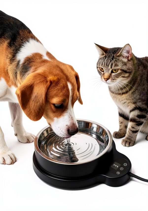 ViwalmPoul Heated Pet Water Bowl Thermostat Timer Safe-0