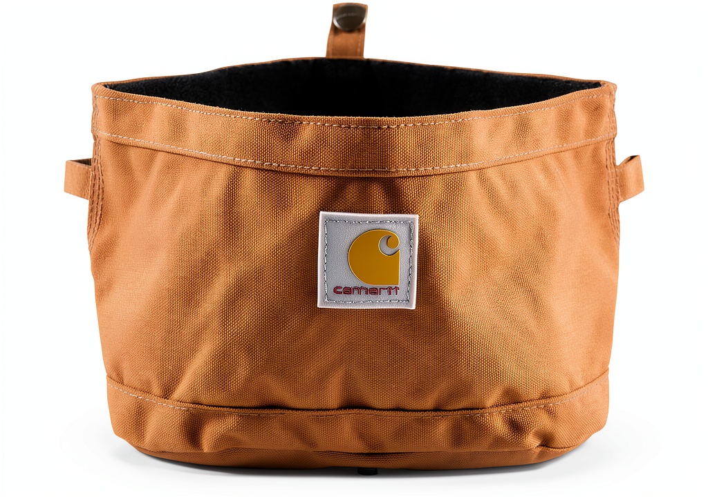 Carhartt Travel Dog Bowl rolled up showing compact design