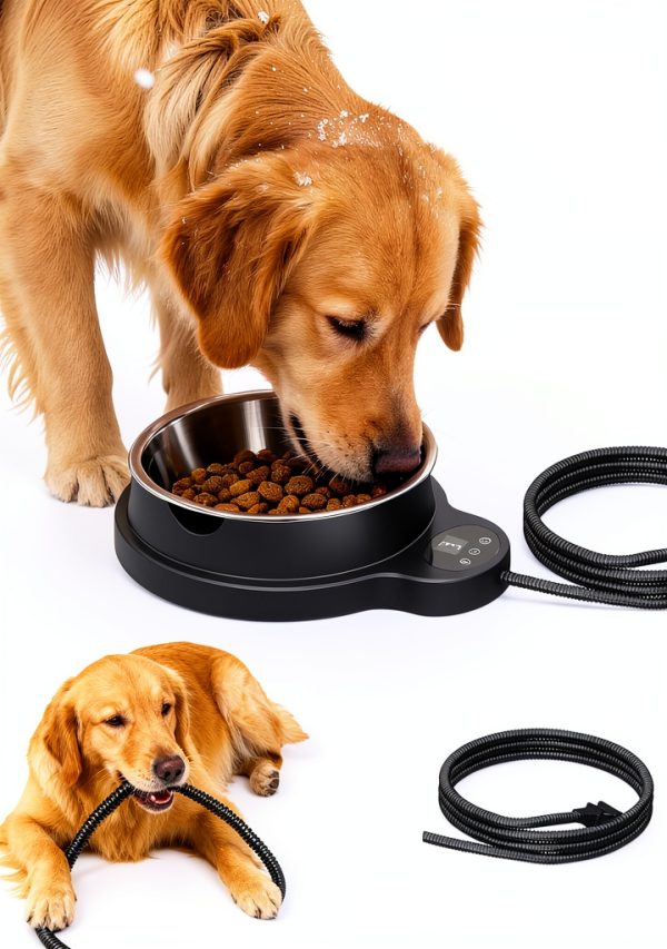 ViwalmPoul Heated Pet Water Bowl Thermostat Timer Safe-3