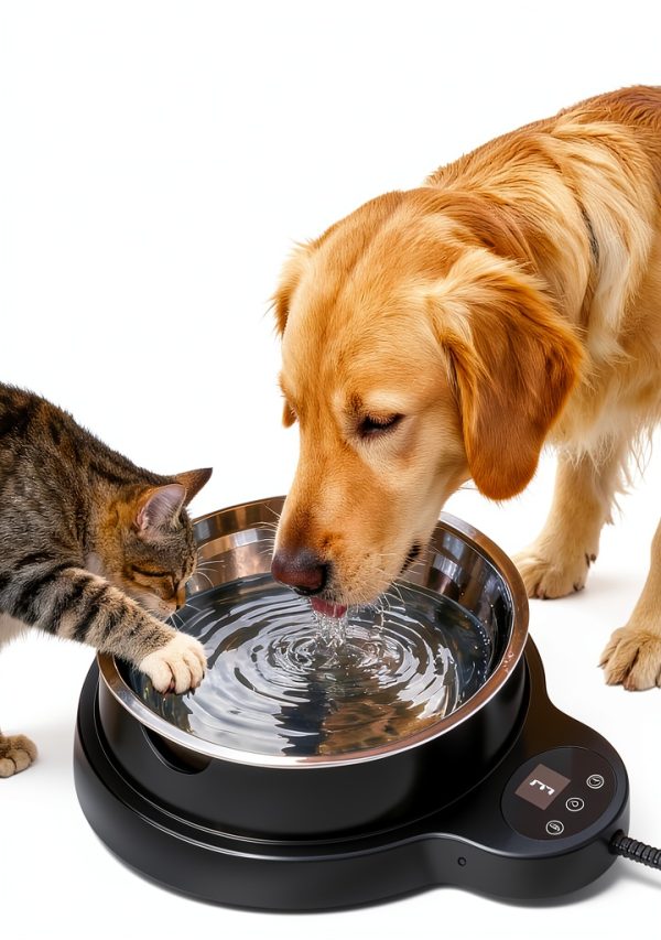ViwalmPoul Heated Pet Water Bowl Thermostat Timer Safe-1