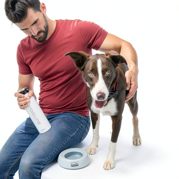 N5BZT Spill Proof Travel Bowl for Dogs Cats Portable BPA-5