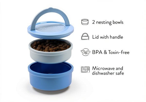 Kindtail Dog Travel Bowls Collapsible BPA Free Pet Supplies-1