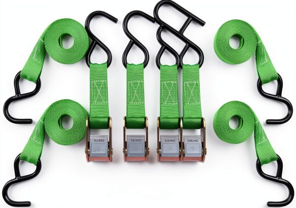SmartStraps 4 Pack 10‑Foot Green Alloy Steel Tie‑Down Straps Model 146-0