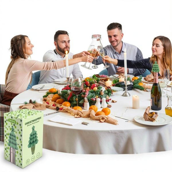Christmas Tree Silicone Wine Stoppers Banvih Food‑Grade Silicone Gift-4