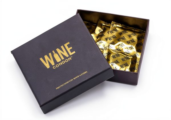 Wine Condoms Original Tuxedo Black Set of 6 Reusable Rubber Wine-1