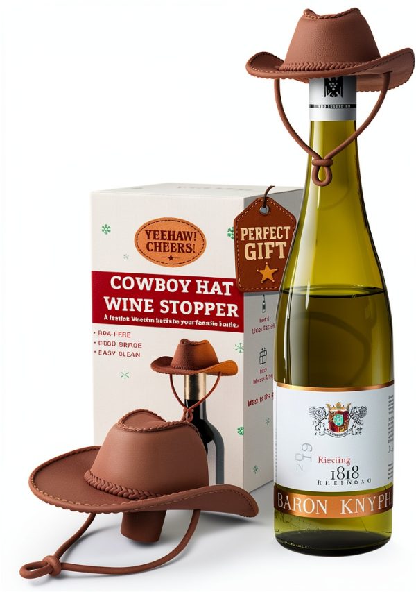 Cowboy Hat Wine Stopper by KARUNO Silicone Bottle Stopper Funny Gift-0