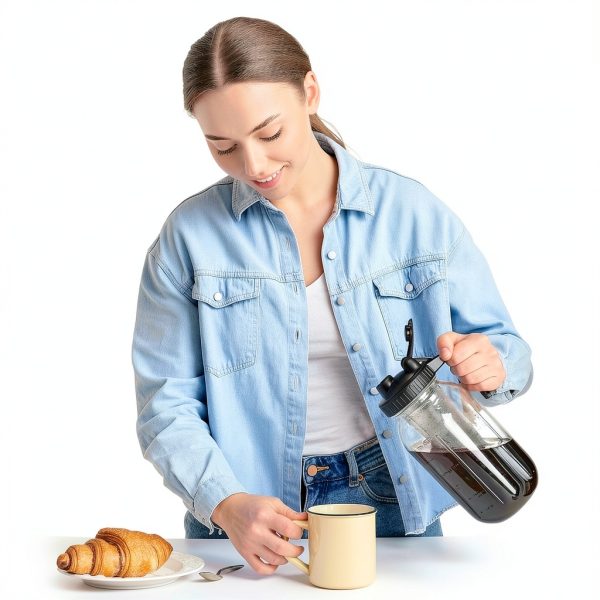 DWTS DANWEITESI Cold Brew Coffee Maker 64 oz,2-Quart Wide Mouth Cold Brew Maker with Stainless Steel Cold Brew Filter-Mason Jar Pitcher with Lid and Spout for Coffee,Iced Coffee Accessories(Black)-6
