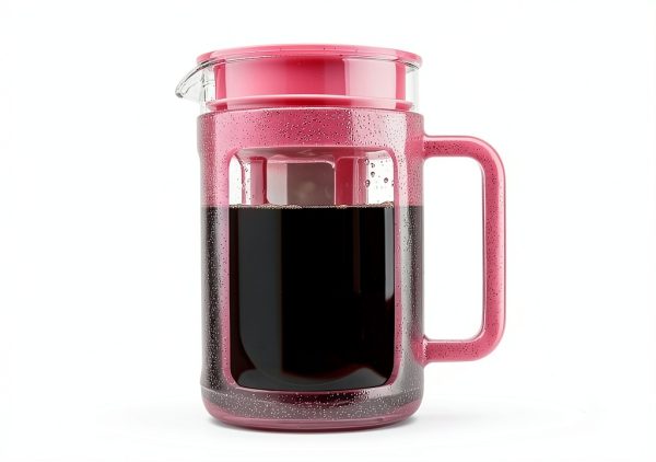 Paris Hilton Cold Brew Coffee Maker, Durable 1.6 Quart Borosilicate Glass Carafe with Stainless Steel Filter, Glitter Pink, 38 oz-1