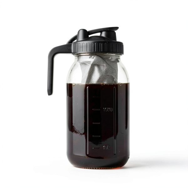 DWTS DANWEITESI Cold Brew Coffee Maker 64 oz,2-Quart Wide Mouth Cold Brew Maker with Stainless Steel Cold Brew Filter-Mason Jar Pitcher with Lid and Spout for Coffee,Iced Coffee Accessories(Black)-1
