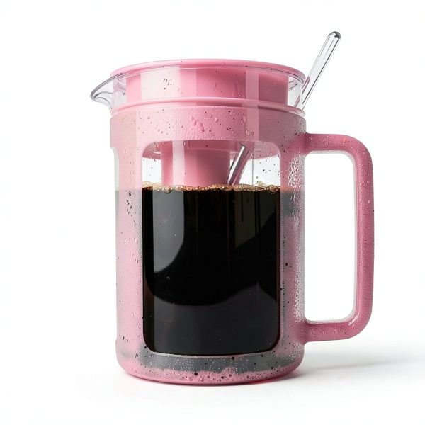 Paris Hilton Cold Brew Coffee Maker, Durable 1.6 Quart Borosilicate Glass Carafe with Stainless Steel Filter, Glitter Pink, 38 oz-3